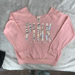 PINK off the shoulder sweater